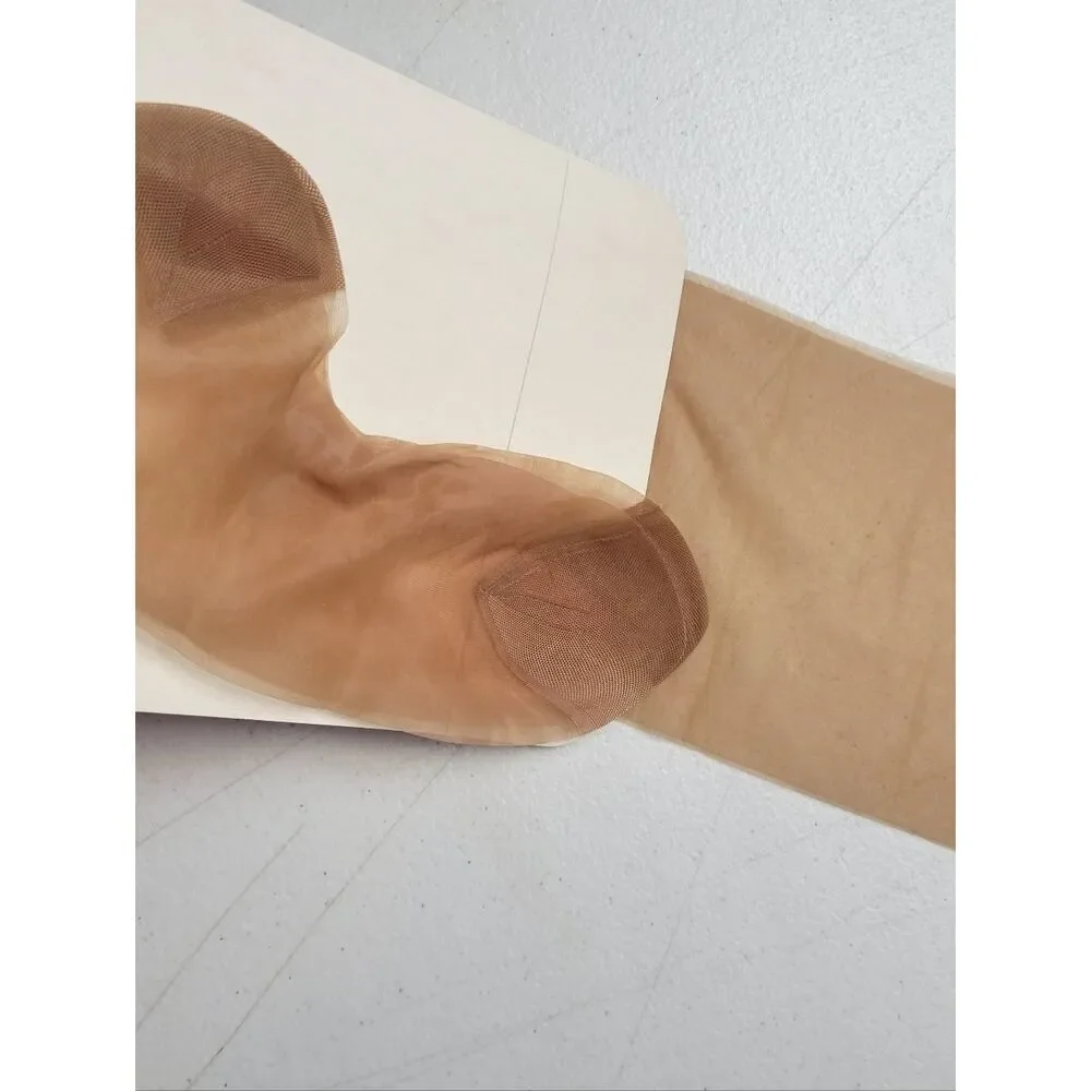 Gaymode Vintage Seamless Thigh High Pantyhose Nylon Double Loop Knit Suntan